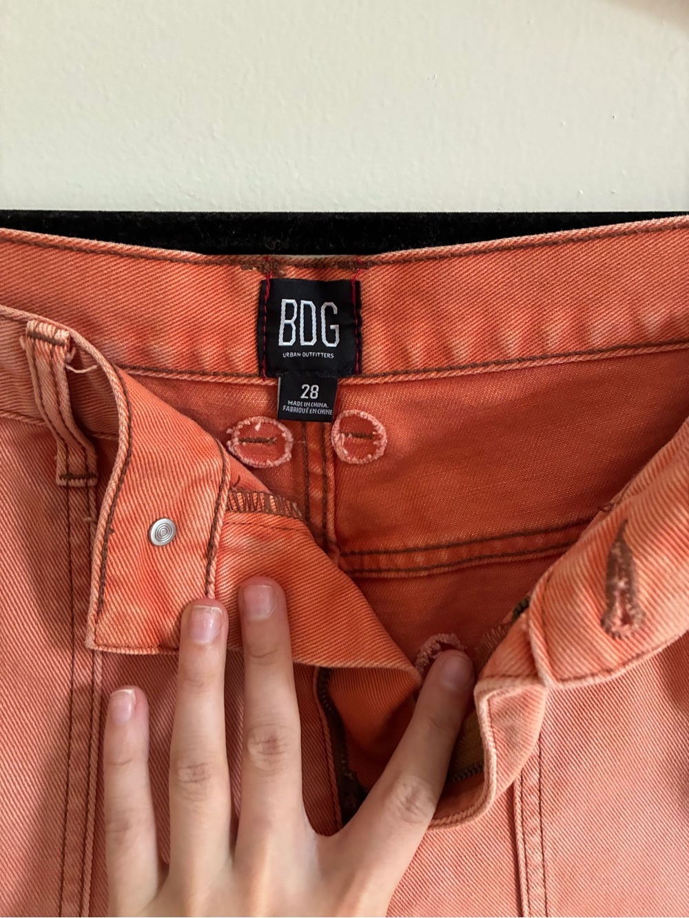 BDG Wide Leg Carpenter Pants in Faded Coral - Picture 3 of 6